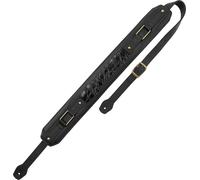 Levy's Apex Series Genuine Crazy Horse Leather 3" Guitar Strap with Padding and Antique Brass Hardware, Black (MCH11APX-BLK)