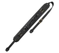 Levy's Apex Series Genuine Crazy Horse Leather 3" Guitar Strap with Padding and Antique Brass Hardware, Black (MCH11APX-BLK)