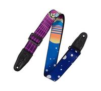 Levy's Graphic Waves Polyester Guitar Strap - Cyber Cat