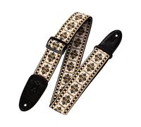 Levys Hootenanny Jacquard Weave Guitar Strap, Gold and White Diamond (NEW)