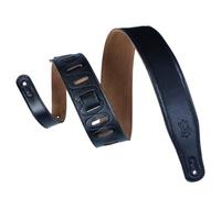 Levy's Leathers 2.5" Extra-Long and Padded Garment Leather Guitar Strap; Adjustable 37" - 63"| Black (M26GF-XL-BLK)