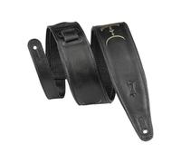 Levy's Leathers 2.5" Padded Garment Leather Moon Phases Embroidery Guitar Strap, Adjustable from 48" to 55.5"; Black and Green (MG317MP-BLK-GRN)