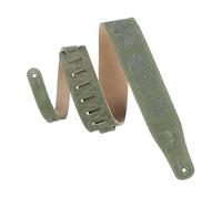 Levy's Leathers 2.5" Suede Leather Guitar Strap Celtic Knot Emboss Design; Green MS26CK-GRN