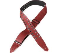 Levy's Leathers 2.5" Wide Rebel Leathers Series Genuine Leather Guitar Strap, Oxblood with Black Eyelets, (M80RBEY-BRG)