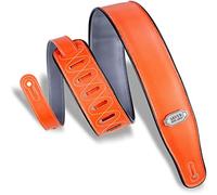 Levy's Leathers 2.75" Guitar Strap Reversible Vinyl Design Orange, Grey, and Black (M26VP-ORG_GRY