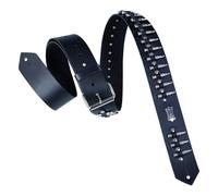Levy's Leathers 2" Carving Leather Guitar Strap with Bullets,Black