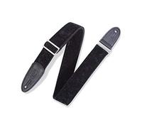 Levy's Leathers 2" Fabric Guitar Strap Velvet Design; Black M7VC-BLK