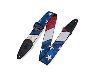 Levy's Leathers 2-inch Sublimation Polyester Guitar Strap Distressed Flag Design United States 0 0