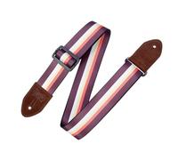 Levy's Leathers 2" Polyester Guitar Strap 3-Bar Stripe Design; Brown, Red, Yellow, and White MP2-001