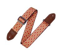 Levy's Leathers 2" Polyester Guitar Strap Hex Design; Burgundy, Red, and Mustard MP2-007