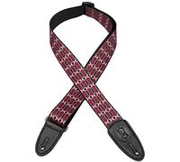 Levy's Leathers 2" Polyester Guitar Strap Levy's Signature Icon Design; Black and Burgundy MPLL-001