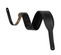 Levy's Leathers 3" Wide Amped Leather Series Acoustic Guitar Strap with Foam Padding, Black, (M26PD-BLK-ACO)