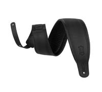 Levy's Leathers 3" Wide Amped Leather Series Guitar Strap with Foam Padding and Garment Leather Backing, Matte Black Finish(M26PD-BLK-MAT)