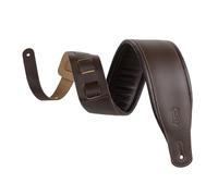Levy's Leathers 3" Wide Amped Leather Series Guitar Strap with Foam Padding and Garment Leather Backing; Dark Brown (M26PD-DBR_DBR)