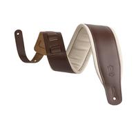 Levy's Leathers 3" Wide Amped Leather Series Guitar Strap with Foam Padding and Garment Leather Backing; Brown and Cream (M26PD-BRN_CRM)