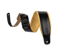 Levy's Leathers 3" Wide Amped Leather Series Guitar Strap with Foam Padding, Black with Tan Suede Backing, (M26SPD-BLK-TAN)