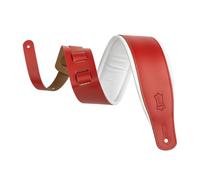 Levy's Leathers 3" Wide Amped Leather Series Guitar Strap with Foam Padding, Red & White, (M26PD-RED-WHT)