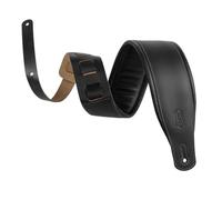 Levy's Leathers 3" Wide Extra-Long Amped Leather Series Guitar Strap with Foam Padding and Garment Leather Backing, Black(M26PD-BLK-XL)