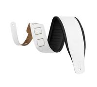 Levy's Leathers Amped Leather Series 3" Wide Top Grain Leather Guitar Straps; White and Black Panda (M26PD-WHT_BLK)