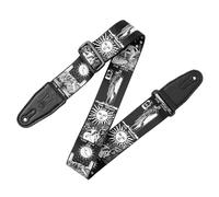 Levy's Leathers Clairvoyant Series 2" Wide Polyester Guitar Strap with Mystical Inspired Patterns and 36"- 60" Length Adjustment, Black and White Tarot Strap (MP2CVY-003)