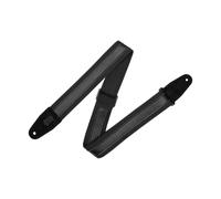 Levy's Leathers Combo Series 1" Leather Strip on 2" Cotton Strap with Genuine Suede Ends and Tri-Glide Adjustment; Black/Black (MC2CG-BLK-BLK)