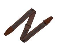 Levy's Leathers Combo Series 1" Leather Strip on 2" Cotton Strap with Genuine Suede Ends and Tri-Glide Adjustment; Brown/Dark Brown (MC2CG-BRN-DBR)