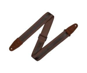 Levy's Leathers Combo Series 1" Leather Strip on 2" Cotton Strap with Genuine Suede Ends and Tri-Glide Adjustment; Brown/Dark Brown (MC2CG-BRN-DBR)