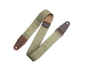 Levy's Leathers Denim Series 2" Wide Guitar Strap with Genuine Leather Ends; Green (M7DM-GRN)