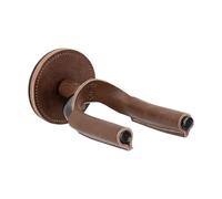 Levy's Leathers Forged Steel Guitar Hanger; Black Metal with Brown Veg-Tan Leather Yoke Wraps (LVY-FGHNGR-BKBN)