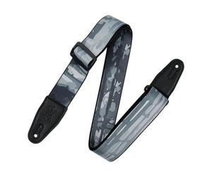 Levy's Leathers Guitar Strap MPD2-109 Prints Polyester With Leather Ends 2" - Grey Abstract Tree