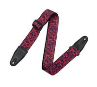 Levy's Leathers Guitar Strap MPD2-110 Prints Polyester With Leather Ends 2" - Purple & Red Skulls