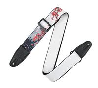 Levy's Leathers Guitar Strap MPD2-116 Prints Polyester With Leather Ends 2" - Cherry Blossom SnoWith