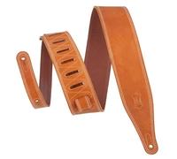 Levy's Leathers - Like Butter Butter Double Stitch 2.5" Wide Garment Leather Guitar Strap - Tan (M17BDS-TAN)