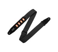 Levy's Leathers MC2PH-BLK Unisex 2" Black Cotton Holder Strap with Extended Suede Ends Holds 4 Picks and Fits 37" to 59" Guitar, Standard