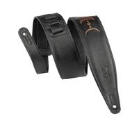 Levy's 2.5 Inch Padded Leather Strap Moon Phase Embroidery Adjustable from 48 to 55.5 Inches Guitar, Black/Brown, One Size