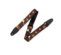 Levy's Leathers MP2DU-002 Unisex 2" Polyester Guitar Strap with Down Under Series Sunset Design and Black Leather Ends, Adjustable from 35" to 60, Standard