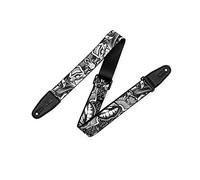 Levy's Leathers MP2TAT-001 Unisex 2 Inch Polyester Guitar Strap with Tattoo Series Design, Adjustable Leather Ends from 35 to 60, Black and White Clowns, One Size