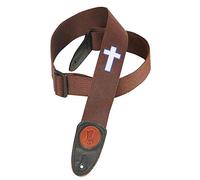 Levy's Leathers Mss8hc-brn 2 inch Polypropylene Strap with Embroidered Holy Cross - Brown