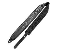 Levy's Leathers Night Life Series Genuine Leather Strap with Glow-in-the-Dark Embroidery Lightning Bolt, Black (MG317NL-003)
