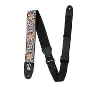 Levy's Leathers Right Height 2" Wide Jacquard Weave Guitar Strap with 60’s Style Hootenanny Yellow & White Floral Motif (MRHHT-13)