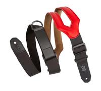 Levy's Leathers Right Height Guitar Strap with RipChord Quick Adjustment Technology; 3" Wide Ergonomic Padded Leather - Red (MRHSS-RED)