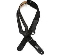 Levy's Leathers Right Height Guitar Strap with RipChord Quick Adjustment Technology; 3" Wide Ergonomic Padded Leather - Black (MRHSS-BLK)