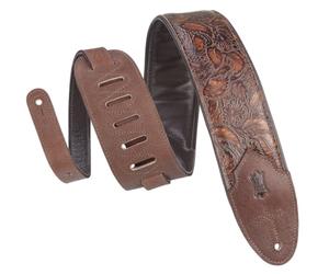 Levy's Leathers Sundance 3" wide Embossed Leather Guitar Strap; Western Series - Geramium Whiskey (M4WP-006)