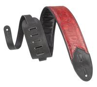 Levy's Leathers Sundance 3" wide Embossed Leather Guitar Strap; Western Series - Geranium Merlot (M4WP-003)