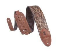 Levy's Leathers Sundance 3" wide Embossed Leather Guitar Strap; Western Series - Palm Pecan (M4WP-002)