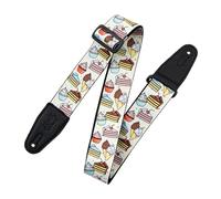 Levy's Leathers Tasty Grooves Series 2" Wide Polyester Guitar Strap with Adjustable Length, Cake and Ice Cream Pattern (MP2TG-004)