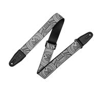 Levy's Leathers Unisex's 2" Poly Guitar Strap with Tattoo Series Tribal Design and Black Leather Ends Adjustable from 35” to 60, One Size