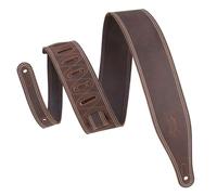Levy's M17BDS-DBR Butter Double Stitch 2.5" Wide Garment Leather Guitar Strap
