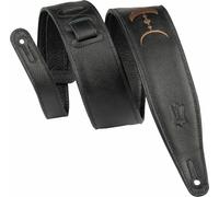 Levy's 2.5 Inch Padded Leather Strap Moon Phase Embroidery Adjustable from 48 to 55.5 Inches Guitar, Black/Brown, One Size