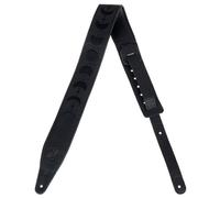Levy's Unisex's 2.5" Padded Garment Leather Strap Moon Phases Embroidery Adjustable from 48" to 55.5" Guitar, Black/Black, Standard